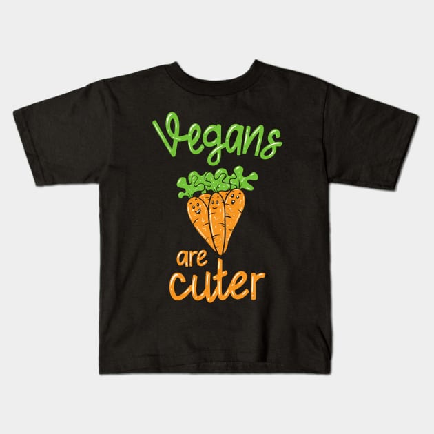 Vegans Are Cuter Kids T-Shirt by maxdax